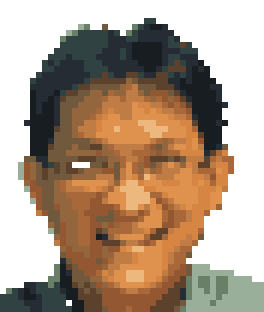 Pixel art portrait of Grant Ho